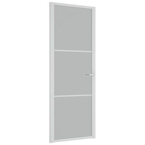vidaXL Porte int&eacute;rieure 76x201,5 cm Blanc Verre mat et aluminium