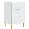 vidaXL Table de chevet Blanc 43 x 39,5 x 66,5 cm Bois d'ing&eacute;nierie