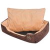 vidaXL Lit pour chiens avec coussin Cuir artificiel PU Taille L Marron