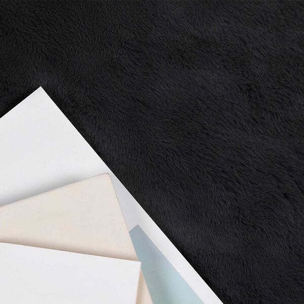 vidaXL Tapis en Fourrure Synthétique de Lapin Olite Noir 60 x 110 cm