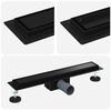 vidaXL 2 en 1 Drain de Douche Noir 50 cm Acier Inox 304