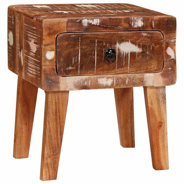 vidaXL Table d'appoint Marron 40 x 32 x 46 cm Bois Recycl&eacute; Solide