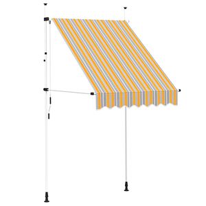 vidaXL Auvent r&eacute;tractable manuel 150 cm Rayures jaunes et bleues
