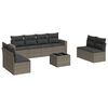 vidaXL Salon de jardin 9 pcs avec coussins gris r&eacute;sine tress&eacute;e