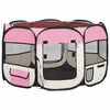 vidaXL Parc pliable pour chien avec sac de transport Rose 110x110x58cm