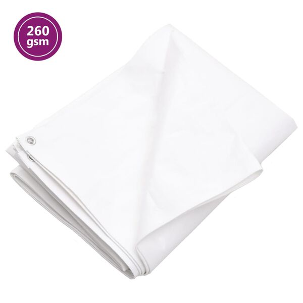 vidaXL B&acirc;che 260 g/m&sup2; 6x6 m Blanc PEHD