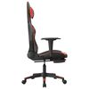 vidaXL Chaise de jeu de massage et repose-pied Noir rouge Similicuir