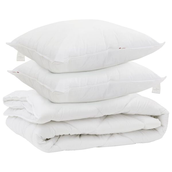 vidaXL Duvet toutes saisons avec oreiller 3 pcs Blanc Microfibre