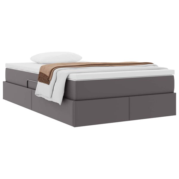 vidaXL Lit avec rangement et matelas Gris 120 x 190 cm Simili cuir