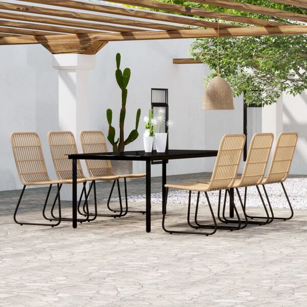 vidaXL Ensemble &agrave; manger de jardin 7 pcs Ch&ecirc;ne