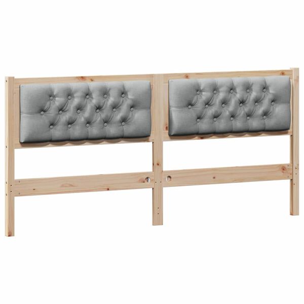 vidaXL T&ecirc;te de lit Marron et gris clair 160 cm Bois massif en pin