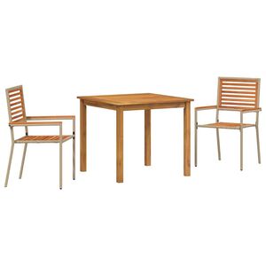 vidaXL Ensemble de salle &agrave; manger pour jardin 3 pc Beige
