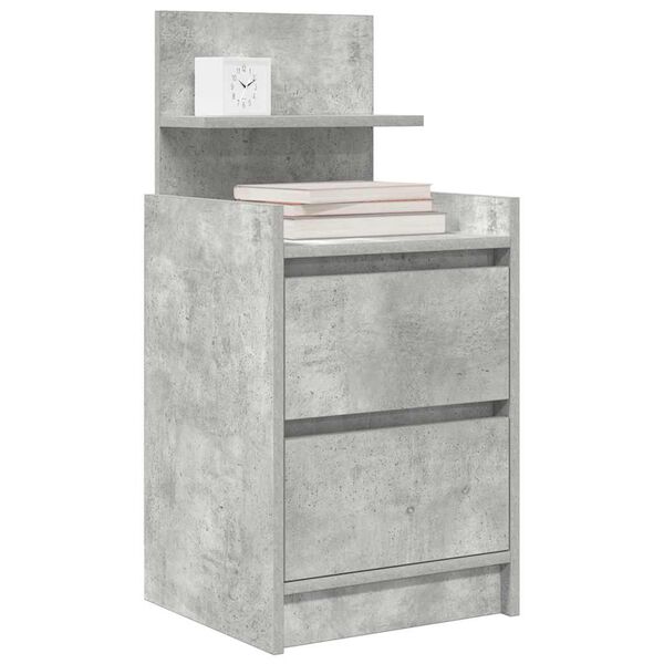 vidaXL Tables de chevet avec 2 tiroirs 2 pcs gris b&eacute;ton 38x34x80 cm