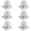 vidaXL Bouchons de poteau 6 pcs Globe final M&eacute;tal galvanis&eacute; 101x101 mm