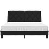 vidaXL Lit avec matelas noir 140x190 cm tissu
