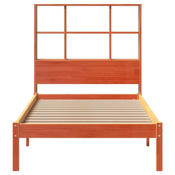 vidaXL Lit biblioth&egrave;que sans matelas cire marron 100x200 cm pin massif