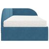 vidaXL Cadre de lit d'angle avec matelas 2 pcs Bleu Velours