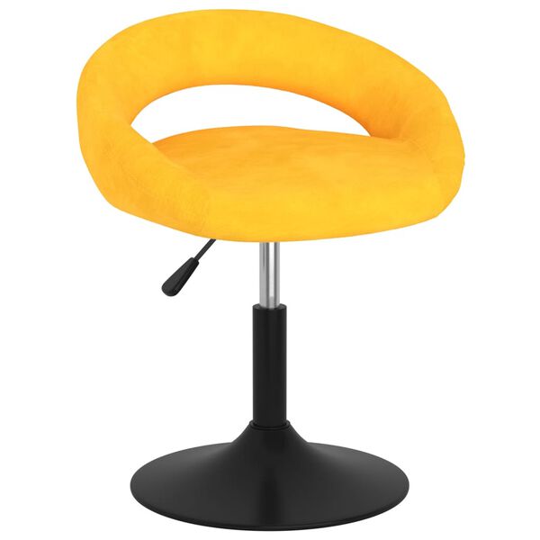 vidaXL Chaise pivotante de salle &agrave; manger Jaune moutarde Velours