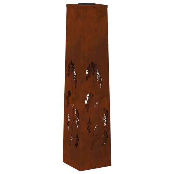 vidaXL Lumi&egrave;re de chemin LED solaire 2 pcs Acier Corten Acier Corten