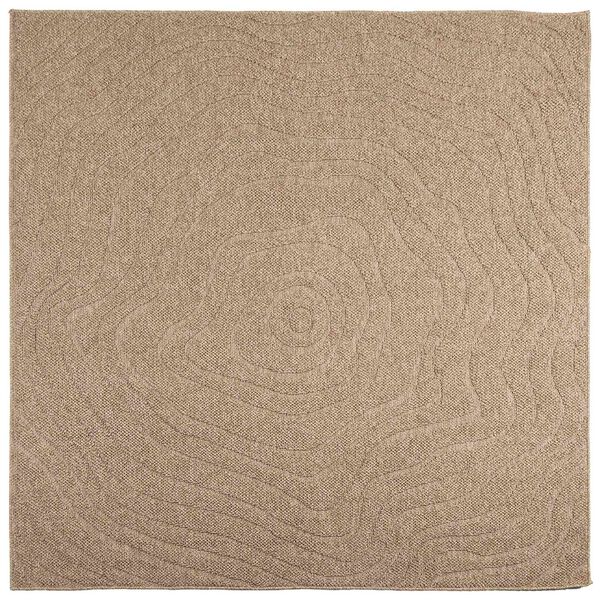 vidaXL Tapis de surface Carr&eacute; HUARTE Naturel 120 x 120 cm Polyester