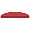 vidaXL Tapis d'escalier 20 pi&egrave;ces 56 x 17 x 3 cm Rouge Demi-rond