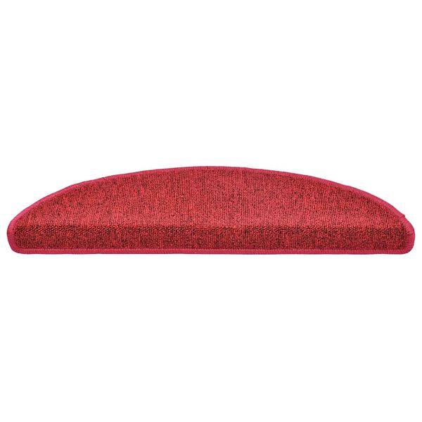 vidaXL Tapis d'escalier 20 pi&egrave;ces 56 x 17 x 3 cm Rouge Demi-rond