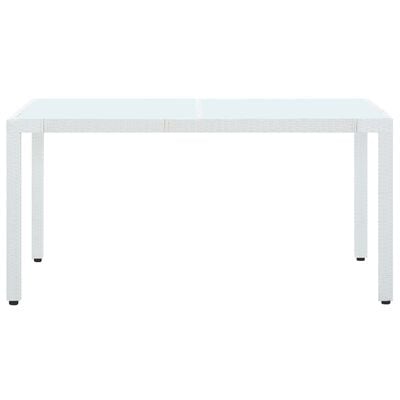 vidaXL Table de jardin Blanc 150x90x75 cm Résine tressée