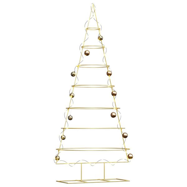 vidaXL Arbre de Noël en métal Doré 210 cm Acier peint par poudre