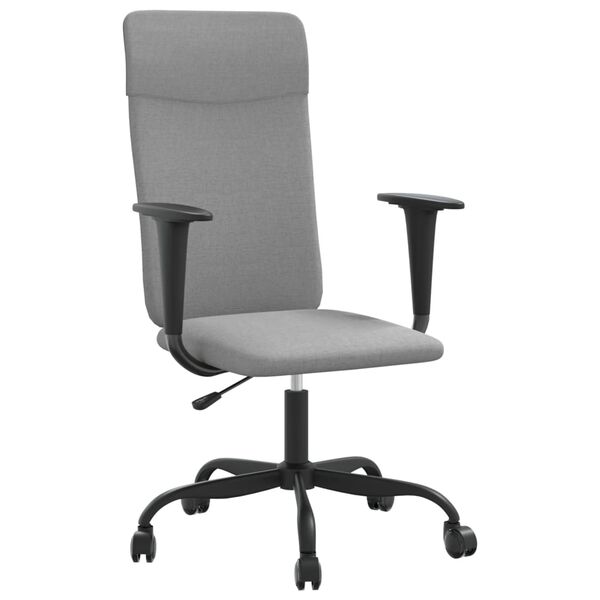 vidaXL Chaise de bureau réglable en hauteur gris clair tissu