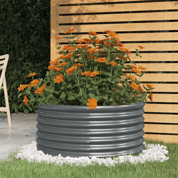 vidaXL Jardinière Acier galvanisé 80x80x36 cm Anthracite