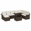 vidaXL Ensemble de canap&eacute; de jardin 9 pcs Marron polyrotin