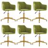 vidaXL Chaises pivotantes &agrave; manger lot de 6 Vert clair Velours