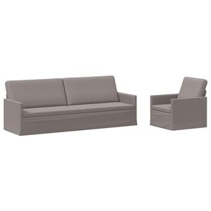 vidaXL Ensemble de Canap&eacute;s 2 pcs Taupe Tissu