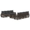 vidaXL Ensemble de canap&eacute; de jardin 9 pc Gris et Gris fonc&eacute; polyrotin