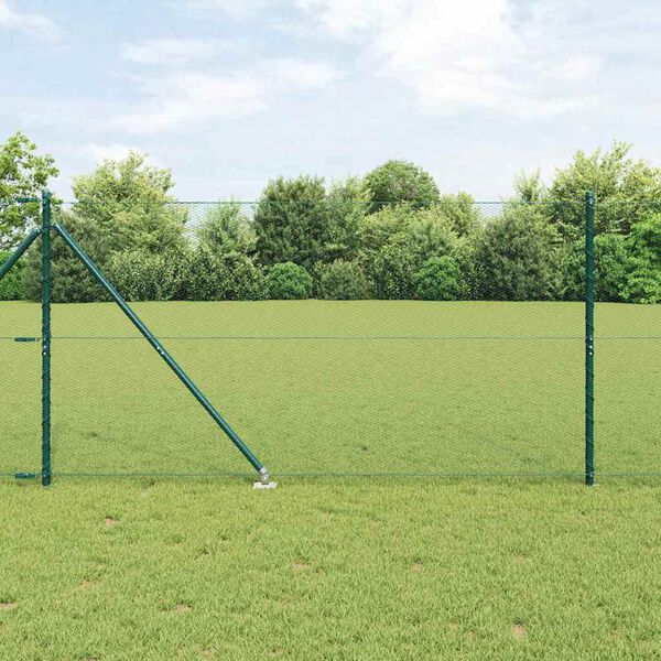 vidaXL Poteau de cl&ocirc;ture. Vert 10 x 1,4 m (treillis de 13 mm)