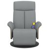 vidaXL Fauteuil inclinable de massage et repose-pieds gris clair tissu