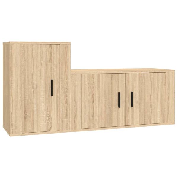 vidaXL Ensemble de meubles TV 2 pcs ch&ecirc;ne sonoma bois d'ing&eacute;nierie