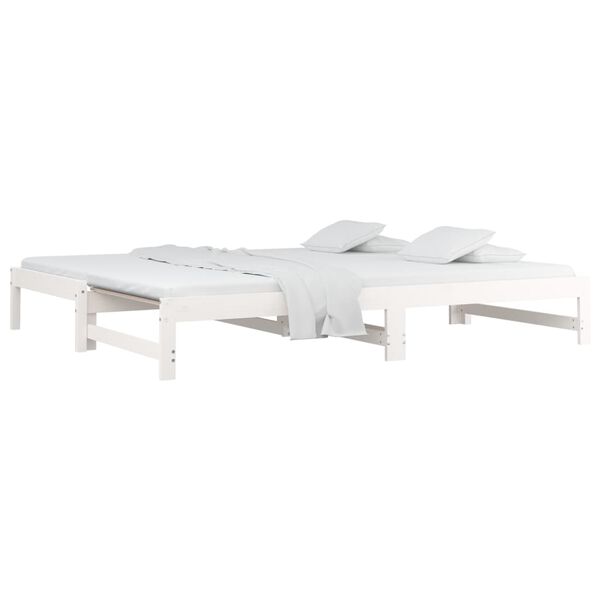 vidaXL Lit coulissant sans matelas blanc 2x(80x200)cm