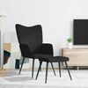 vidaXL Chaise de relaxation avec tabouret Noir Tissu