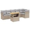 vidaXL Salon de jardin avec coussins 7 pcs beige r&eacute;sine tress&eacute;e
