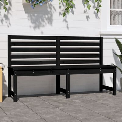 vidaXL Banc de jardin noir 157,5 cm bois massif de pin