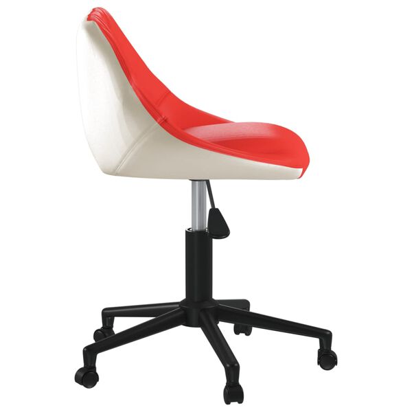 vidaXL Chaise de bureau pivotante Rouge et blanc Similicuir