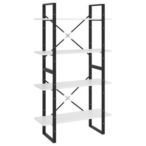 vidaXL Biblioth&egrave;que &agrave; 4 niveaux Blanc 80x30x140 cm bois d'ing&eacute;nierie