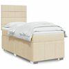 vidaXL Sommier &agrave; lattes de lit avec matelas Cr&egrave;me 80x200 cm Tissu