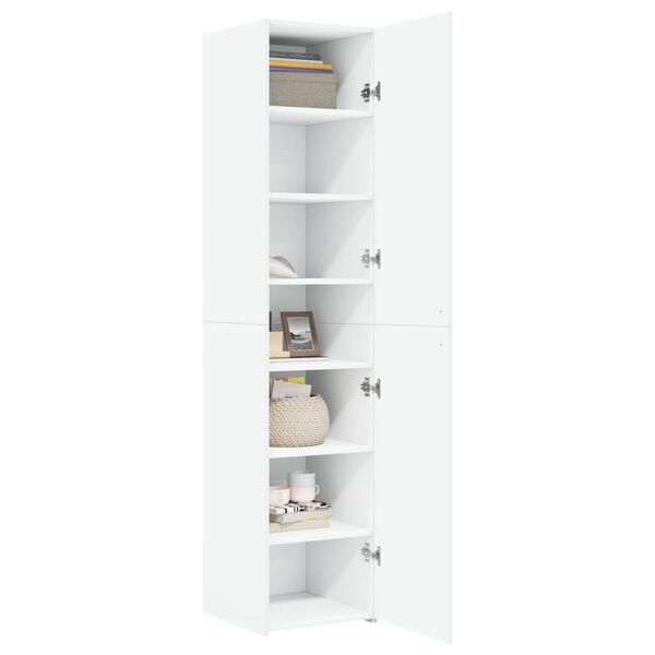 vidaXL Buffet haut blanc 40x42,5x185 cm bois d'ing&eacute;nierie