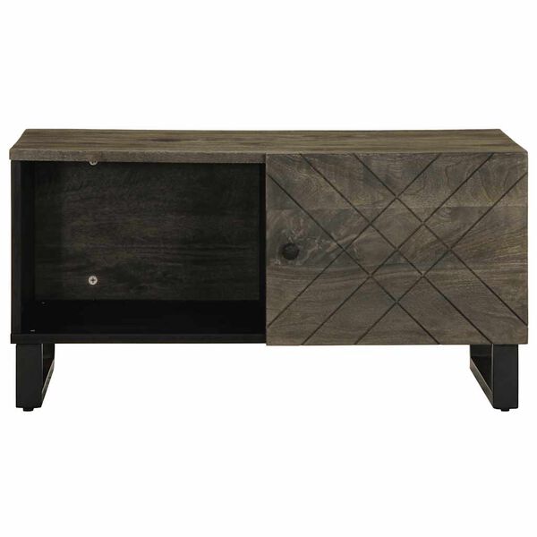 vidaXL Table basse noir 80x50x40 cm bois massif de manguier