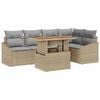vidaXL Ensemble de canap&eacute; de jardin 6 pc Beige et gris