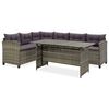 vidaXL Salon de jardin 2 pcs avec coussins R&eacute;sine tress&eacute;e Gris