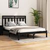vidaXL Cadre de lit sans matelas noir 140x190 cm bois massif