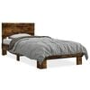 vidaXL Cadre de lit sans matelas ch&ecirc;ne fum&eacute; 90x200 cm